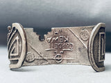 Native American Heavy Geomtric Vintage Santo Domingo Sterling Silver Bracelet-Nativo Arts
