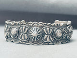 Heavy Hand Repoussed Sterling Silver Hand Tooled Bracelet Cuff-Nativo Arts