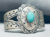 Amazing Vintage Native American Navajo Domed Turquoise Concho Sterling Silver Bracelet-Nativo Arts