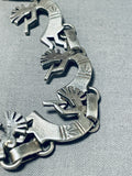 Tremendous Native American Navajo Sterling Silver Kokopelli Link Bracelet-Nativo Arts