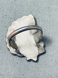 One Of The Best Vintage Native American Zuni Chief Turquoise Inlay Sterling Silver Ring Old-Nativo Arts