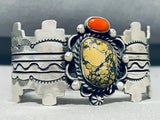 Superior Native American Navajo Yellow Turquoise Sterling Silver Bracelet Rob Yellowhorse-Nativo Arts