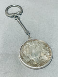 Fabulous Native American Navajo Sterling Silver 1924 Silver Dollar Keychain-Nativo Arts