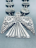 283 Grams Native American Navajo Thunderbird Sterling Silver Squash Blossom Necklace-Nativo Arts