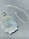 Vintage Native American Navajo J. Piaso Easter Blue Turquoise Sterling Silver Pendant Necklace-Nativo Arts