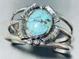 Sparkling Vintage Native American Navajo Red Mountain Turquoise Sterling Silver Bracelet-Nativo Arts