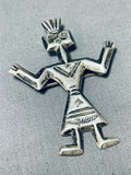Traditional Vintage Native American Navajo Sterling Silver Kachina Pin-Nativo Arts