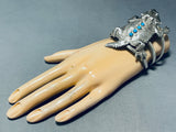 129 Grams Horny Toad Vintage Native American Navajo Turquoise Sterling Silver Bracelet-Nativo Arts