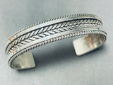 Fabulous Native American Navajo Sterling Silver Bracelet Signed R. Tahe-Nativo Arts