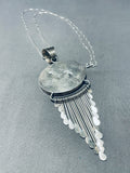 Exquisite Vintage Native American Zuni Mother Of Pearl Sterling Silver Necklace-Nativo Arts
