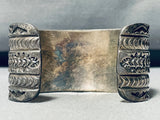 Arnold Blackgoat Diamond Turquoise Vintage Native American Navajo Sterling Silver Bracelet-Nativo Arts