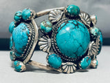 One Of Most Unique Vintage Native American Navajo Spiderweb Turquoise Sterling Silver Bracelet-Nativo Arts