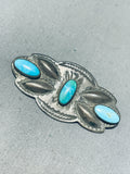 Early 1900's Vintage Native American Navajo Turquoise Sterling Silver Pin-Nativo Arts