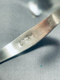 Outstanding Native American Navajo Blue Diamond Turquoise Sterling Silver Bracelet Signed-Nativo Arts