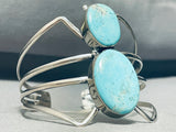 Bugs Of Turquoise Vintage Navajo Sterling Silver Bracelet Cuff-Nativo Arts