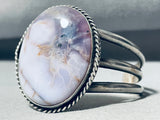 Purple Dream Agate!! Rare Vintage Native American Navajo Sterling Silver Bracelet Old-Nativo Arts