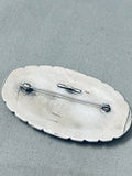 Important Vintage Native American Navajo Ben Touchine Turquoise Sterling Silver Pendant Pin