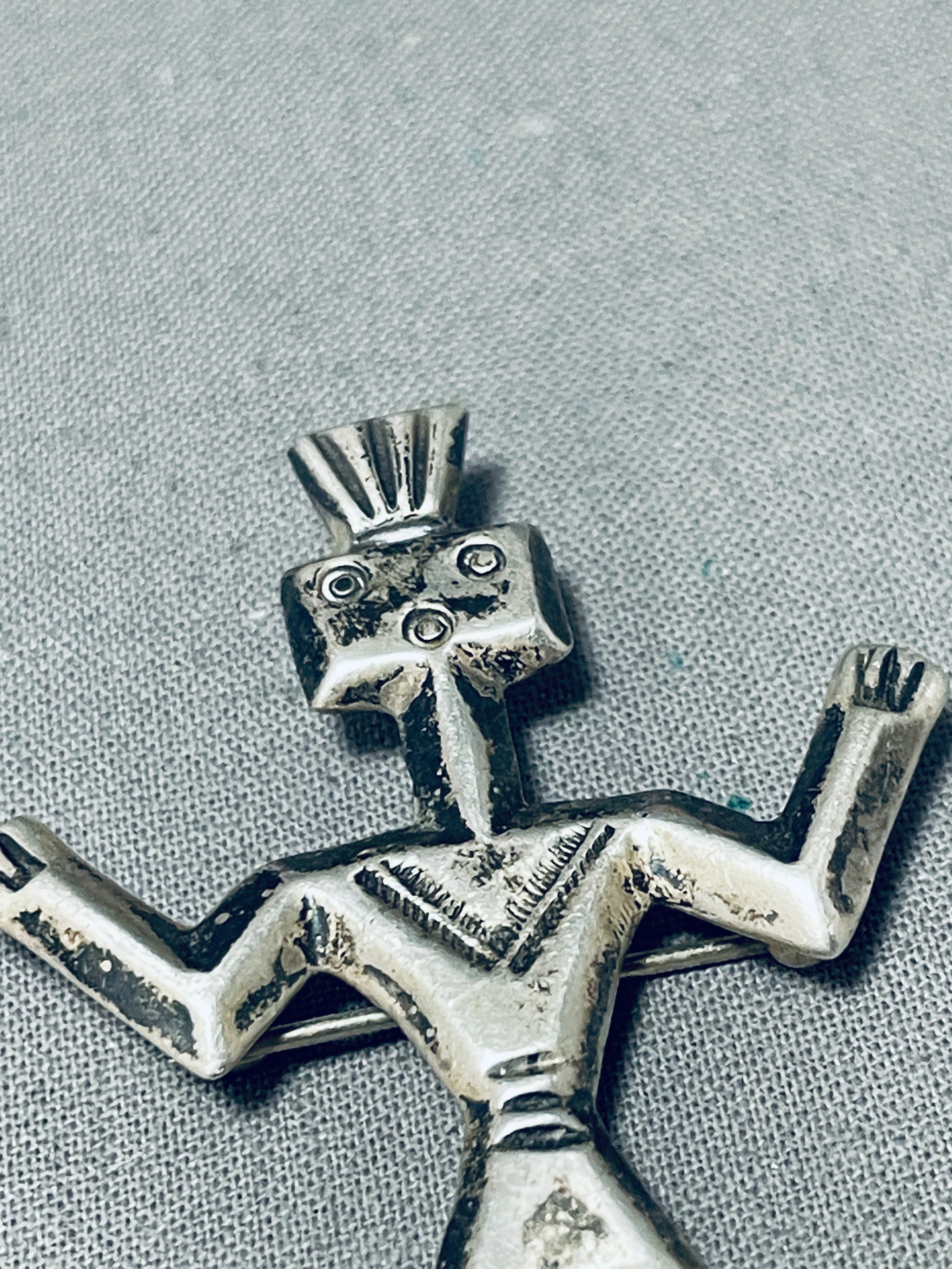 Vintage Navajo Kachina Sterling Silver 2.5” Pin shops Brooch Signed Felix Joe