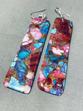 Native American Gorgeous Santo Domingo Turquoise Spiny Oyster Sterling Silver Earrings-Nativo Arts