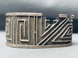 Native American Heavy Geomtric Vintage Santo Domingo Sterling Silver Bracelet-Nativo Arts
