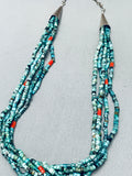 One Of The Best Vintage Native American Navajo Spiderweb Turquoise Sterling Silver Necklace-Nativo Arts