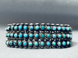 Opulent Vintage Native American Zuni Turquoise Early 1900's Sterling Silver Bracelet-Nativo Arts