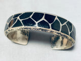 One Of The Best Vintage Native American Navajo Black Onyx Sterling Silver Bracelet-Nativo Arts