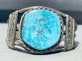 Colossal Vintage Native American Navajo Kingman Turquoise Sterling Silver Bracelet-Nativo Arts