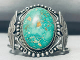 Statement Thunderbird Flank Vintage Native American Navajo Turquoise Sterling Silver Bracelet-Nativo Arts