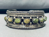 Stunning!! Vintage Native American Navajo Jade Sterling Silver Bracelet-Nativo Arts