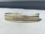 Stunning Bruce Morgan Vintage Native American Navajo Sterling Silver & 14k Gold Bracelet-Nativo Arts
