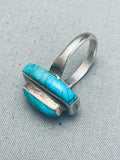 One Of The Coolest Vintage Navajon Turquoise Inlay Sterling Silver Ring-Nativo Arts