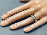 Gold And Sterling Vintage Native American Navajo Silver Ring-Nativo Arts