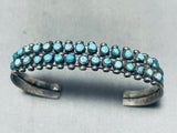 Early 1900's Vintage Native American Zuni Turquoise Sterling Silver Bracelet-Nativo Arts
