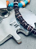 Super Intricate Native American Navajo Bear Turquoise Inlay Sterling Silver Necklace-Nativo Arts