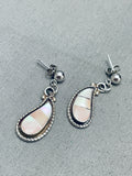 Tears Of Pearl Vintage Native American Navajo Sterling Silver Earrings-Nativo Arts