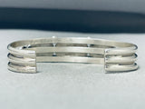 Gasp! Vintage Native American Navajo 3 Smokey Bisbee Turquoise Sterling Silver Bracelet-Nativo Arts