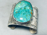 200 Grams!! Anthony Signed Vintage Native American Navajo Turquoise Sterling Silver Bracelet-Nativo Arts