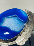 Very Unique Vintage Native American Navajo Blue Druzy Sterling Silver Bracelet Cuff-Nativo Arts