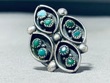 Amazing Vintage Native American Zuni Cerrillos & Sleeping Beauty Turquoise Sterling Silver Ring-Nativo Arts