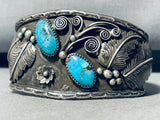 Opulent Vintage Native American Navajo Blue Gem Turquoise Sterling Silver Bracelet-Nativo Arts