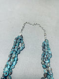 Very Rare Vintage Navaj Bisbee Turquoise Sterling Silver Necklace-Nativo Arts