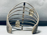 One Of A Kind Vintage Native American Navajo Gaspeite Sterling Silver Bracelet-Nativo Arts