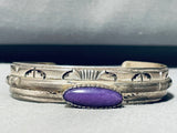 One Of The Best Vintage Native American Navajo Sugilite Sterling Silver Bracelet-Nativo Arts