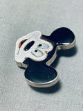 Whimsical Vintage Native American Zuni Inlay Mickey Mouse Sterling Silver Pin-Nativo Arts