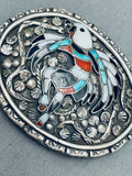 One Of The Best Ever Vintage Native American Zuni Turquoise Sterling Silver Buckle Old-Nativo Arts