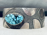 Mikey Begay Rare Vintage Native American Navajo Blue Warrior Turquoise Sterling Silver Bracelet-Nativo Arts