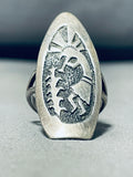 Exceptional Vintage Native American Navajo Tommy Singer Sterling Silver Kokopelli Ring-Nativo Arts