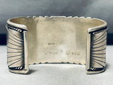 One Of The Best Ever Vintage Native American Navajo Square Turquoise Sterling Silver Bracelet-Nativo Arts