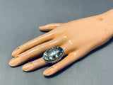One Of The Best Vintage Native American Navajo Spiderweb Turquoise Sterling Silver Ring-Nativo Arts